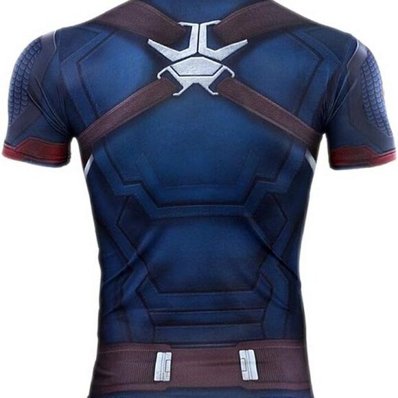 3D Superhero Captain Compression Short Sleeve T- Shirt for Sport Exercise Cospla - Picture 2 of 6